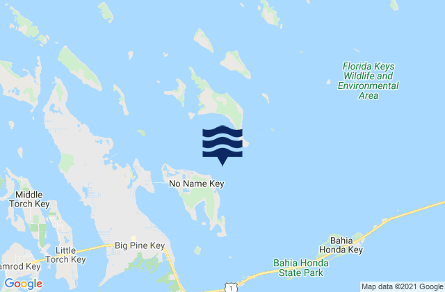 Mapa de mareas No Name Key northeast of, United States