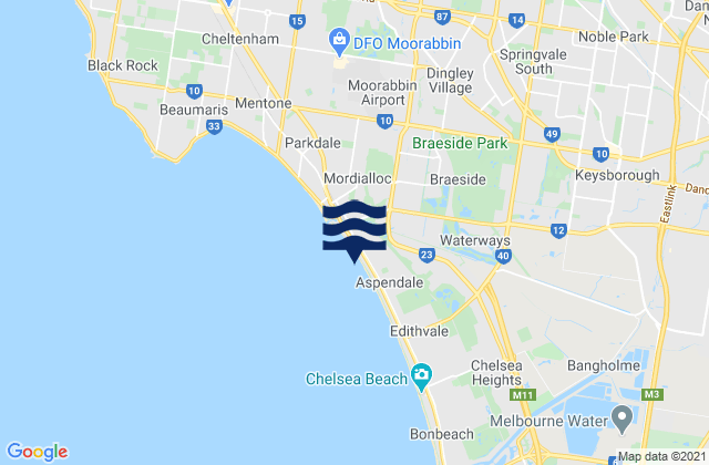 Mapa de mareas Noble Park, Australia