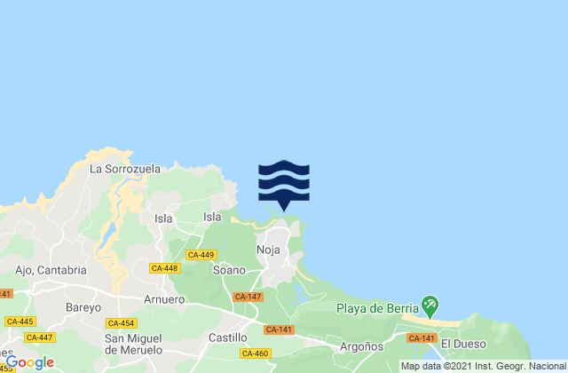 Mapa de mareas Noja, Spain