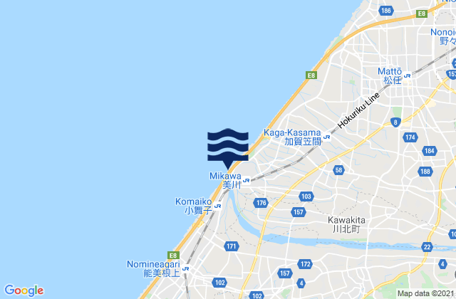 Mapa de mareas Nomi Shi, Japan