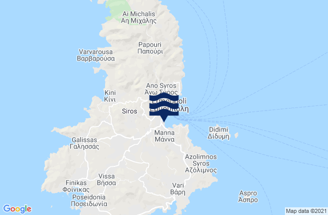 Mapa de mareas Nomós Kykládon, Greece
