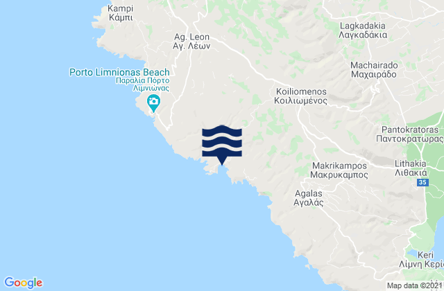 Mapa de mareas Nomós Zakýnthou, Greece