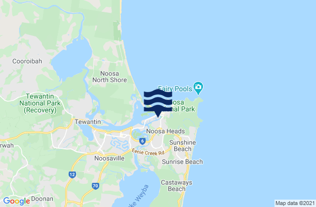 Mapa de mareas Noosa Heads, Australia
