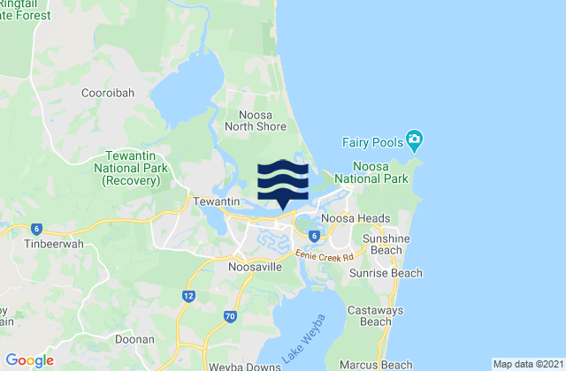 Mapa de mareas Noosaville, Australia