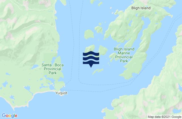 Mapa de mareas Nootka Sound, Canada