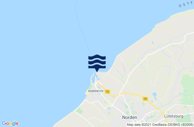 Mapa de mareas Norddeich Hafen, Netherlands