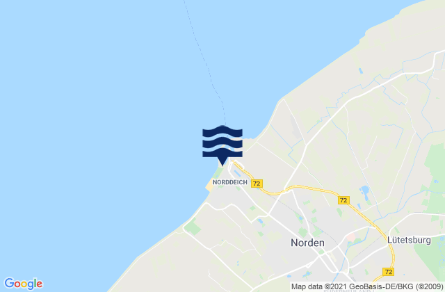 Mapa de mareas Norddeich, Germany