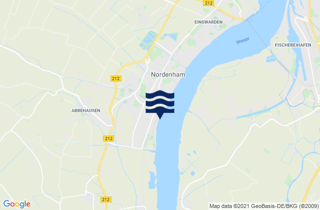 Mapa de mareas Nordenham, Germany