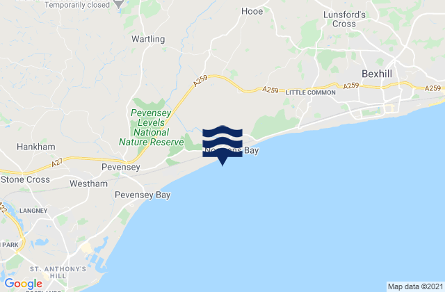 Mapa de mareas Normans Bay Beach, United Kingdom