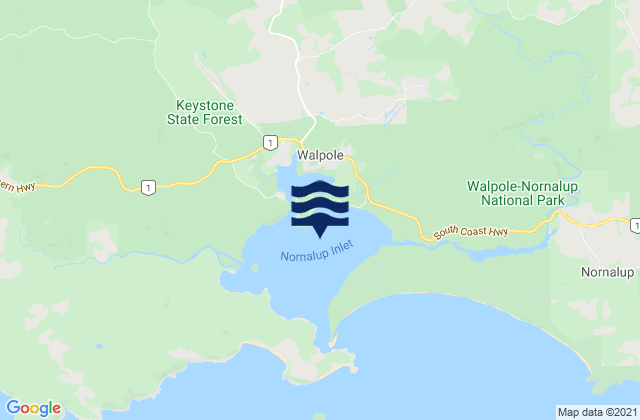 Mapa de mareas Nornalup Inlet, Australia
