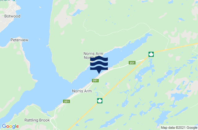 Mapa de mareas Norris Arm, Canada