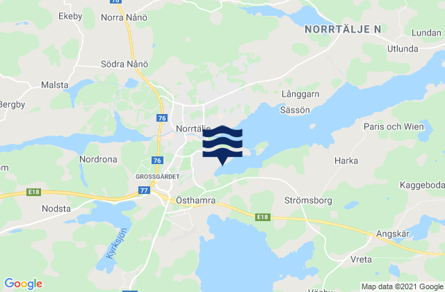 Mapa de mareas Norrtälje, Sweden