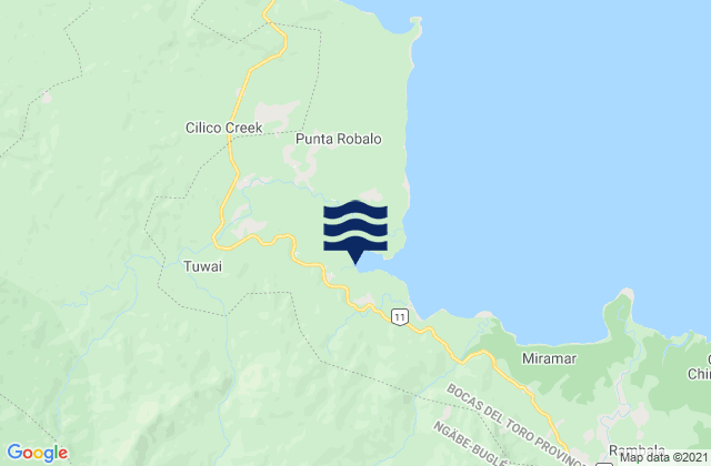Mapa de mareas Norteño, Panama