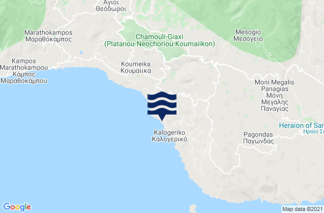 Mapa de mareas North Aegean, Greece