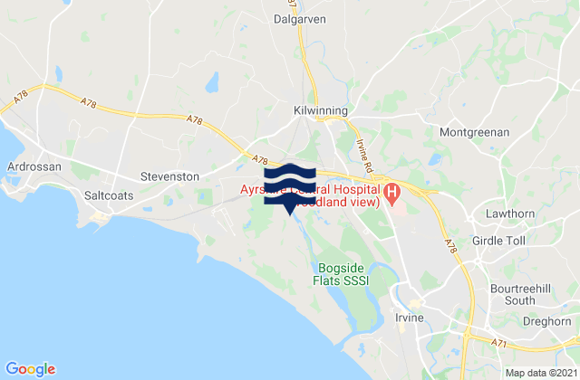 Mapa de mareas North Ayrshire, United Kingdom