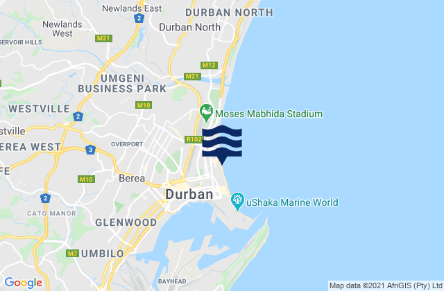 Mapa de mareas North Beach, South Africa