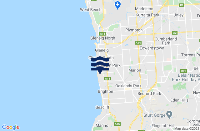 Mapa de mareas North Brighton, Australia
