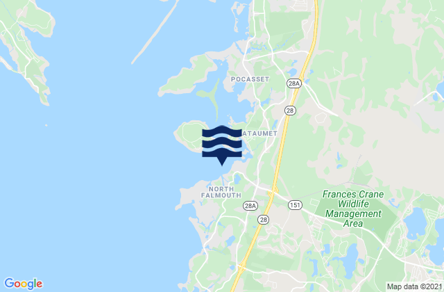 Mapa de mareas North Falmouth, United States