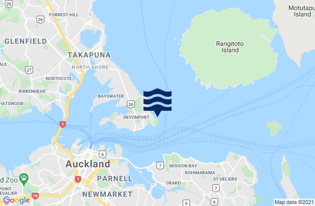 Mapa de mareas North Head, New Zealand