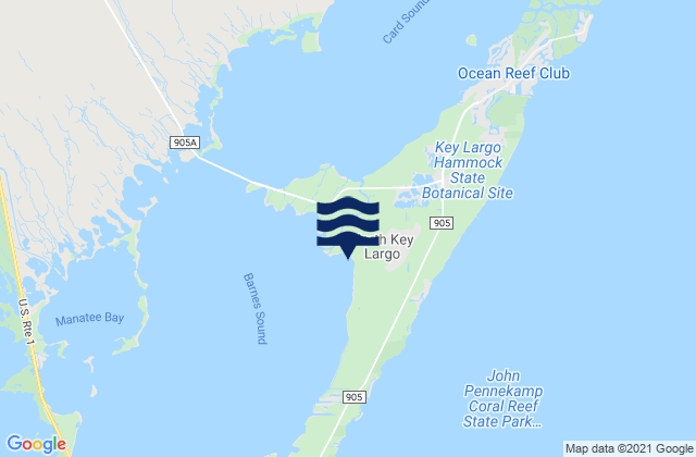 Mapa de mareas North Key Largo, United States