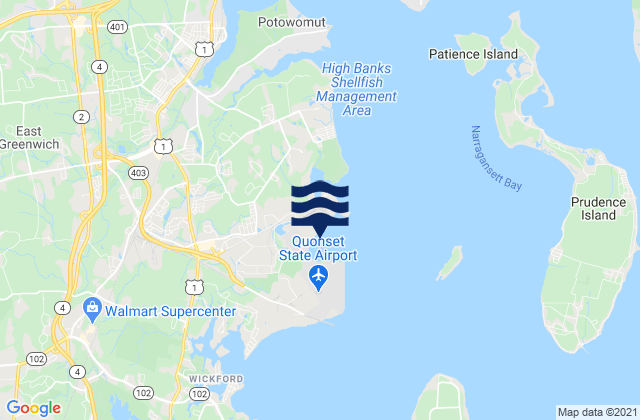 Mapa de mareas North Kingstown Beach, United States