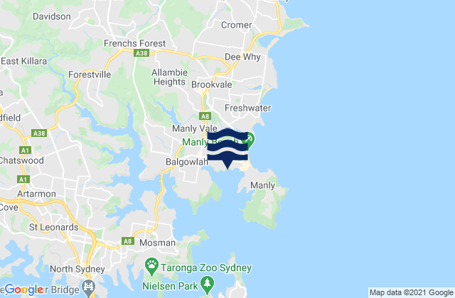 Mapa de mareas North Manly, Australia