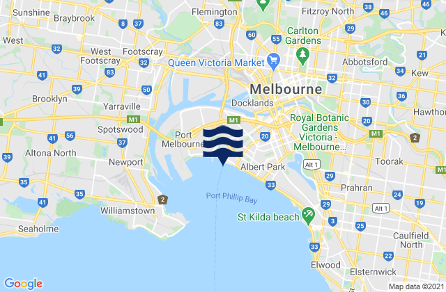 Mapa de mareas North Melbourne, Australia