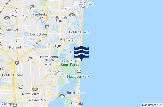 Mapa de mareas North Miami Beach (Newport Fishing Pier), United States