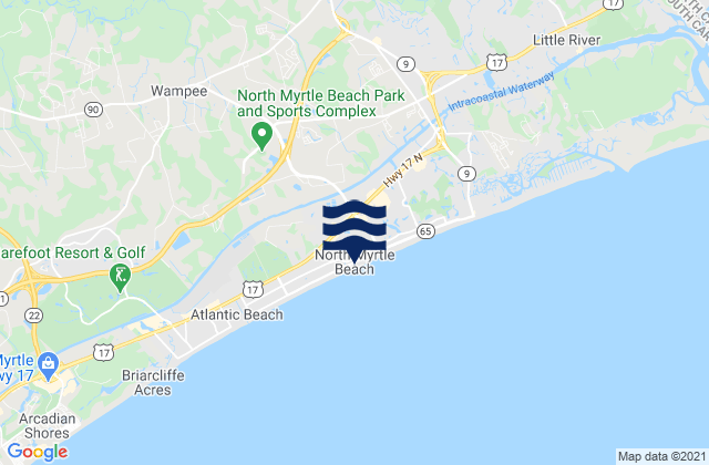 Mapa de mareas North Myrtle Beach, United States