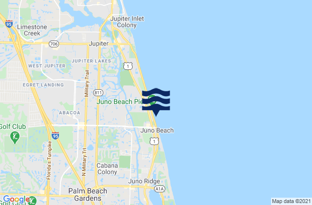 Mapa de mareas North Palm Beach (Donald Ross Bridge), United States