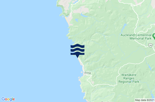 Mapa de mareas North Piha Beach, New Zealand