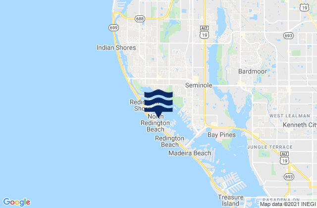 Mapa de mareas North Redington Beach, United States