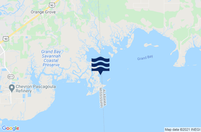 Mapa de mareas North Rigolets Island, United States