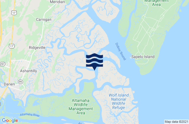 Mapa de mareas North River at Darien River, United States