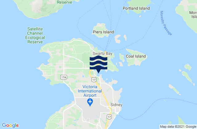 Mapa de mareas North Saanich, Canada