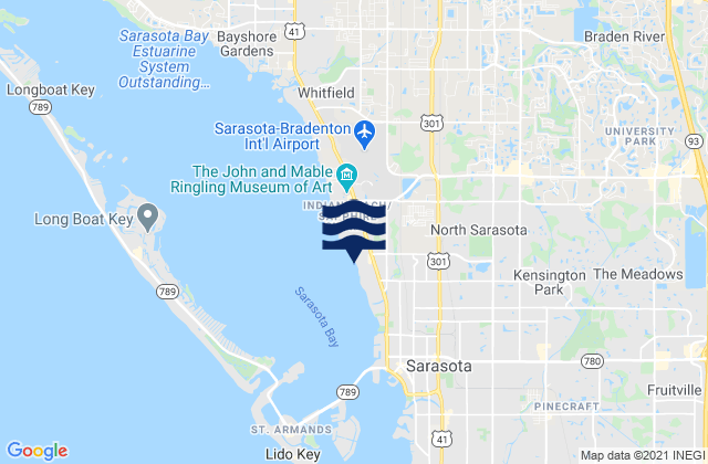 Mapa de mareas North Sarasota, United States