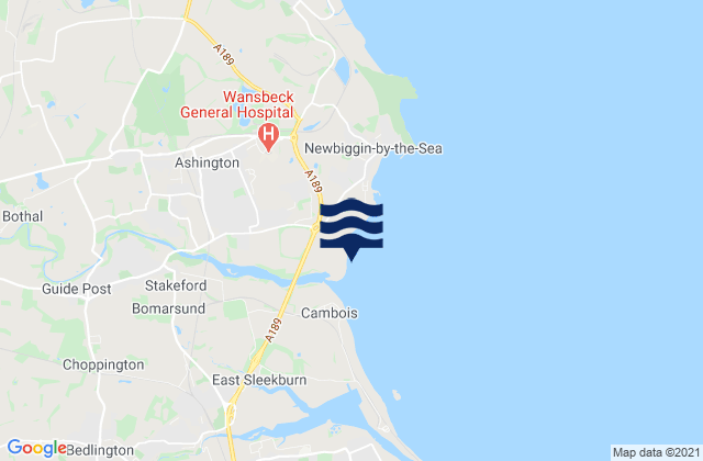 Mapa de mareas North Seaton Beach, United Kingdom