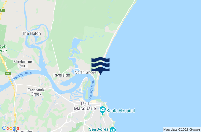 Mapa de mareas North Shore, Australia