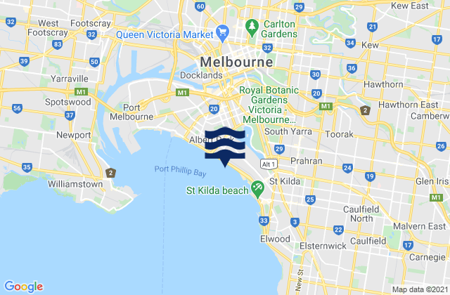 Mapa de mareas Northcote, Australia
