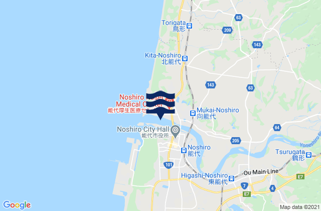 Mapa de mareas Noshiro Shi, Japan