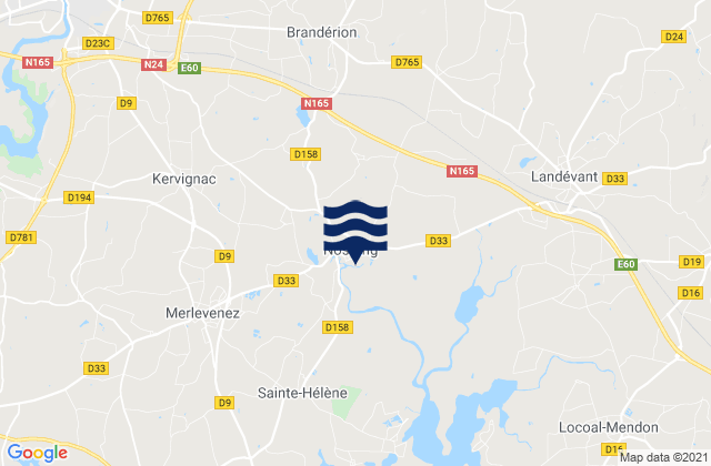 Mapa de mareas Nostang, France