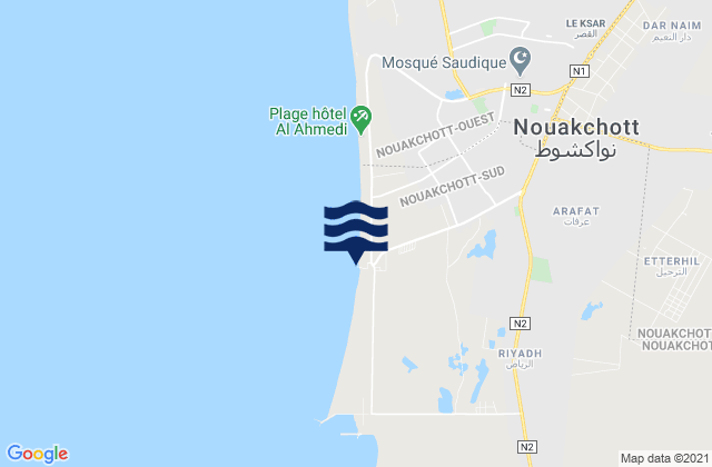 Mapa de mareas Nouakchott Pier, Mauritania