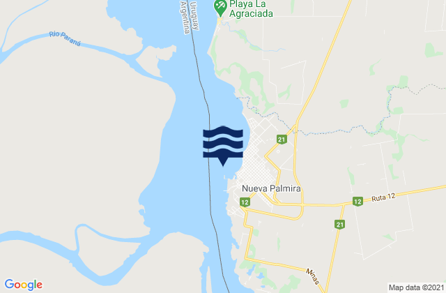 Mapa de mareas Nueva Palmira, Uruguay