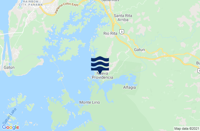Mapa de mareas Nueva Providencia, Panama