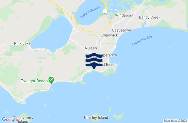 Mapa de mareas Nulsen, Australia