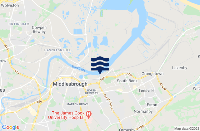 Mapa de mareas Nunthorpe, United Kingdom