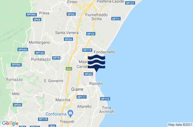 Mapa de mareas Nunziata, Italy