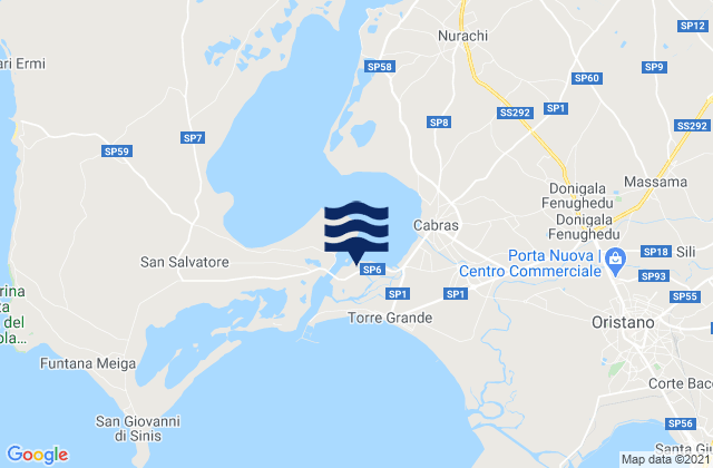 Mapa de mareas Nurachi, Italy