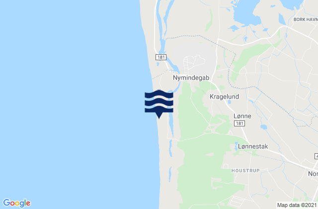 Mapa de mareas Nymindegab, Denmark