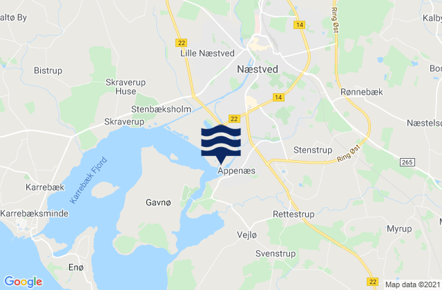 Mapa de mareas Næstved, Denmark